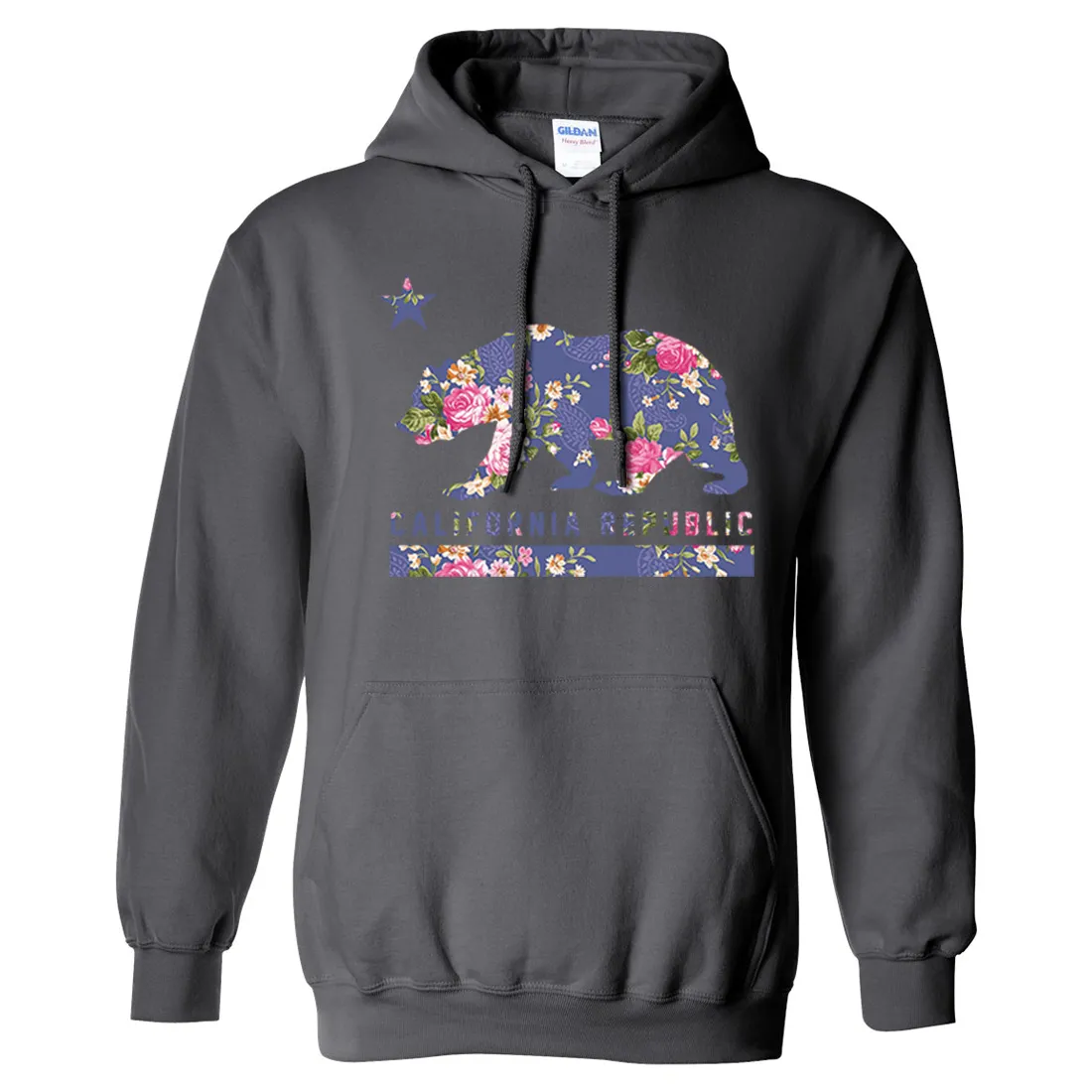 California Republic Paisley Flower Bear Sweatshirt Hoodie