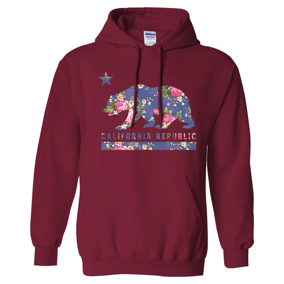 California Republic Paisley Flower Bear Sweatshirt Hoodie