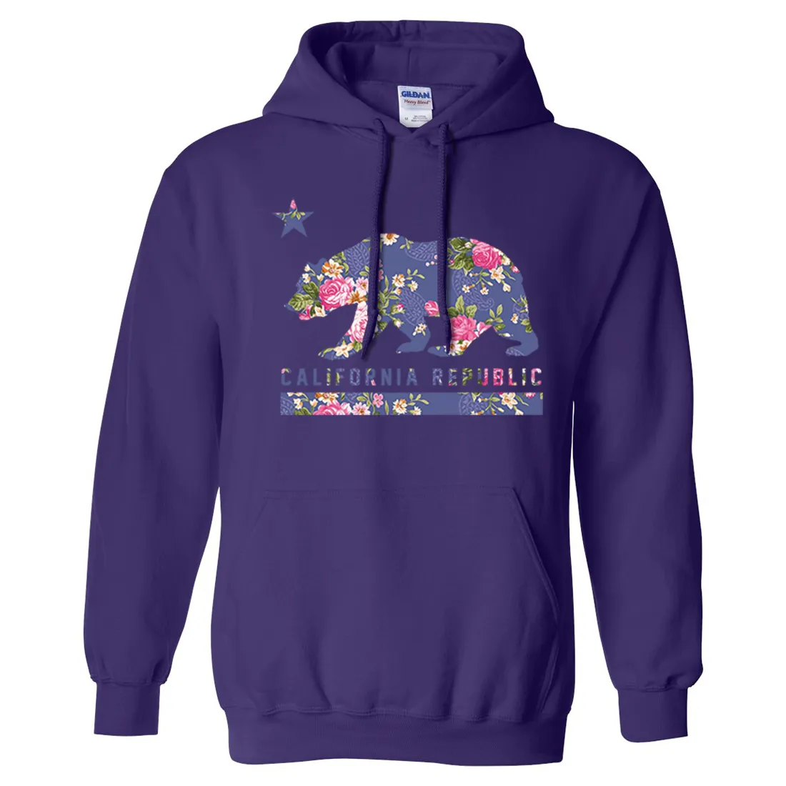 California Republic Paisley Flower Bear Sweatshirt Hoodie