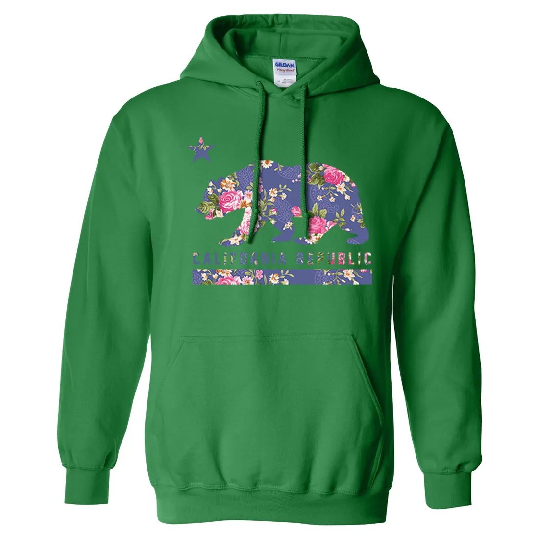 California Republic Paisley Flower Bear Sweatshirt Hoodie