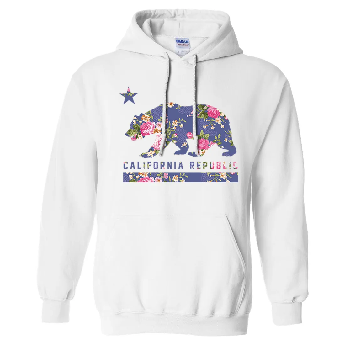 California Republic Paisley Flower Bear Sweatshirt Hoodie