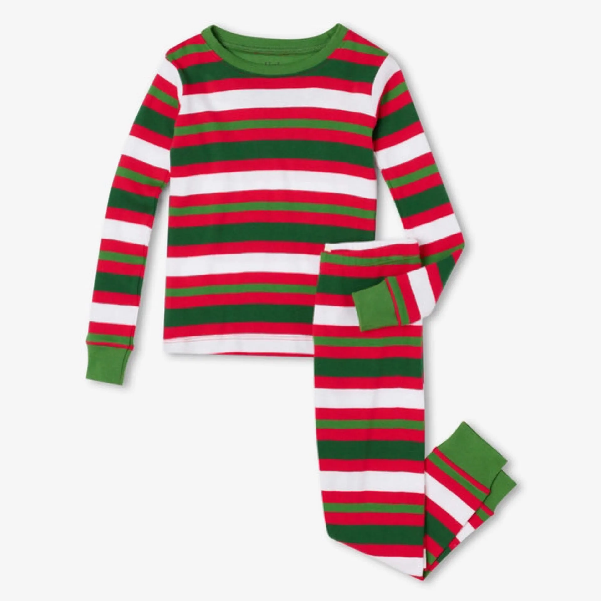 Candy Cane Stripe Cotton Pajama Set