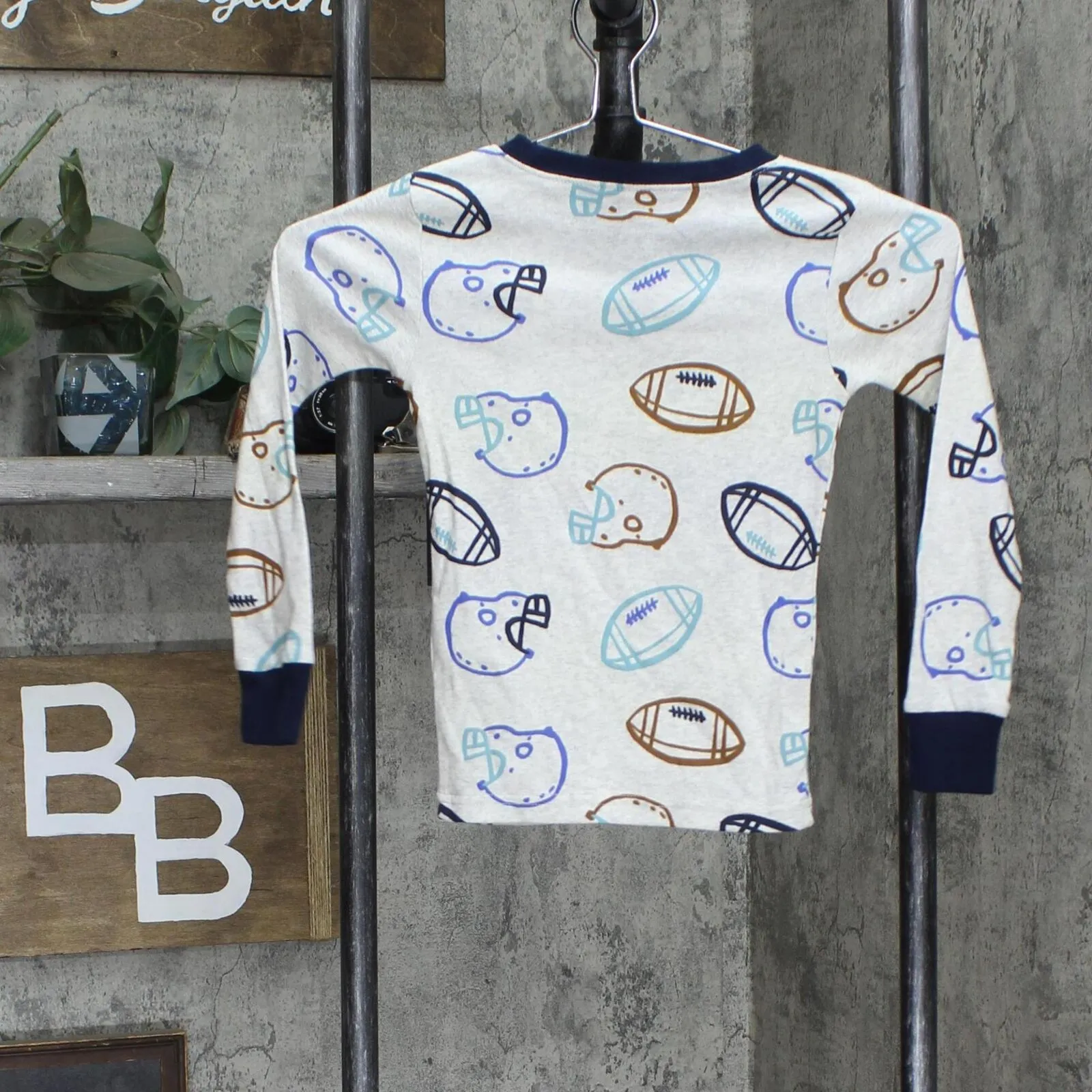 Carter's Boys Toddler Football Pajama Shirt Top 2P842510 Gray 5T