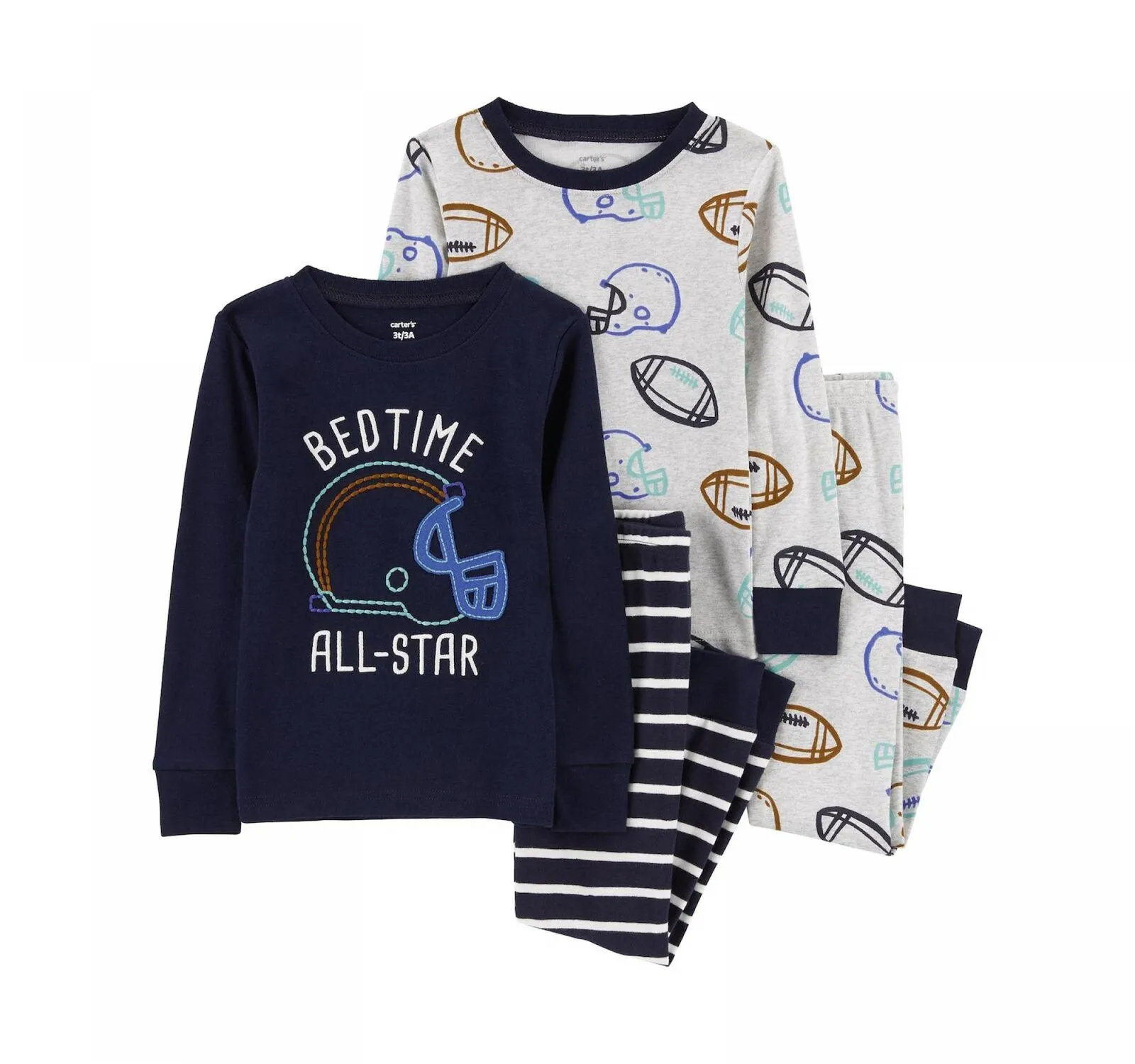 Carter's Boys Toddler Football Pajama Shirt Top 2P842510 Gray 5T