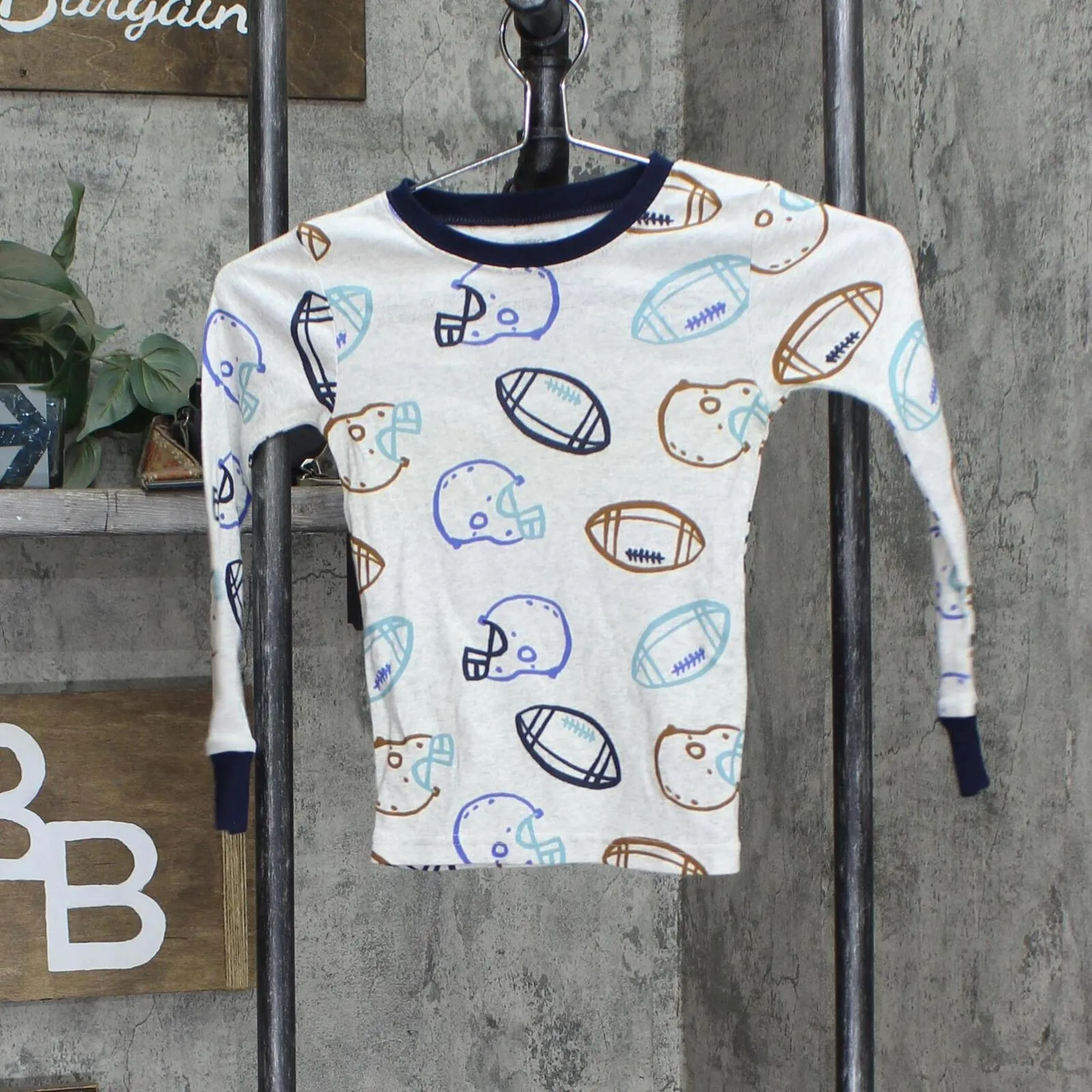 Carter's Boys Toddler Football Pajama Shirt Top 2P842510 Gray 5T