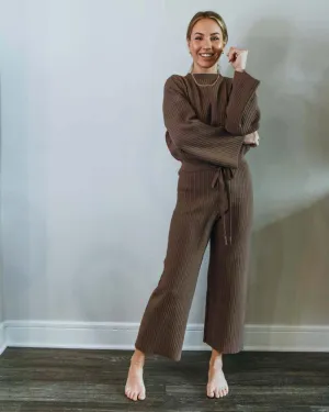 Cass Ribbed Sweater Set - Mocha