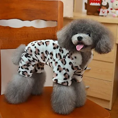 Cat Dog Hoodie Jumpsuit Pajamas Winter Dog Clothes Black Pink Costume  Polar Fleece Polka Dot Casual / Daily S M L XL XXL