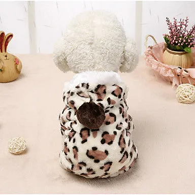 Cat Dog Hoodie Jumpsuit Pajamas Winter Dog Clothes Black Pink Costume  Polar Fleece Polka Dot Casual / Daily S M L XL XXL