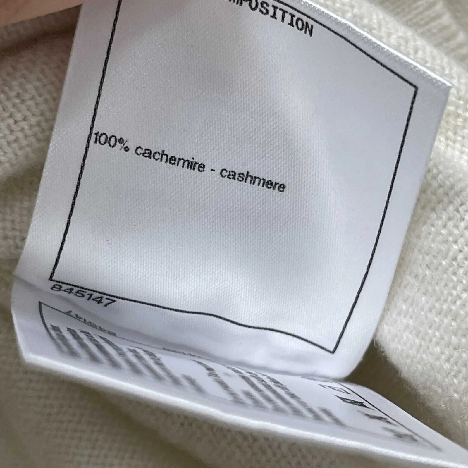 Chanel 19 No. 5 Logo Pullover Sweater Ivory NavyWhite Excellent 34 US 2