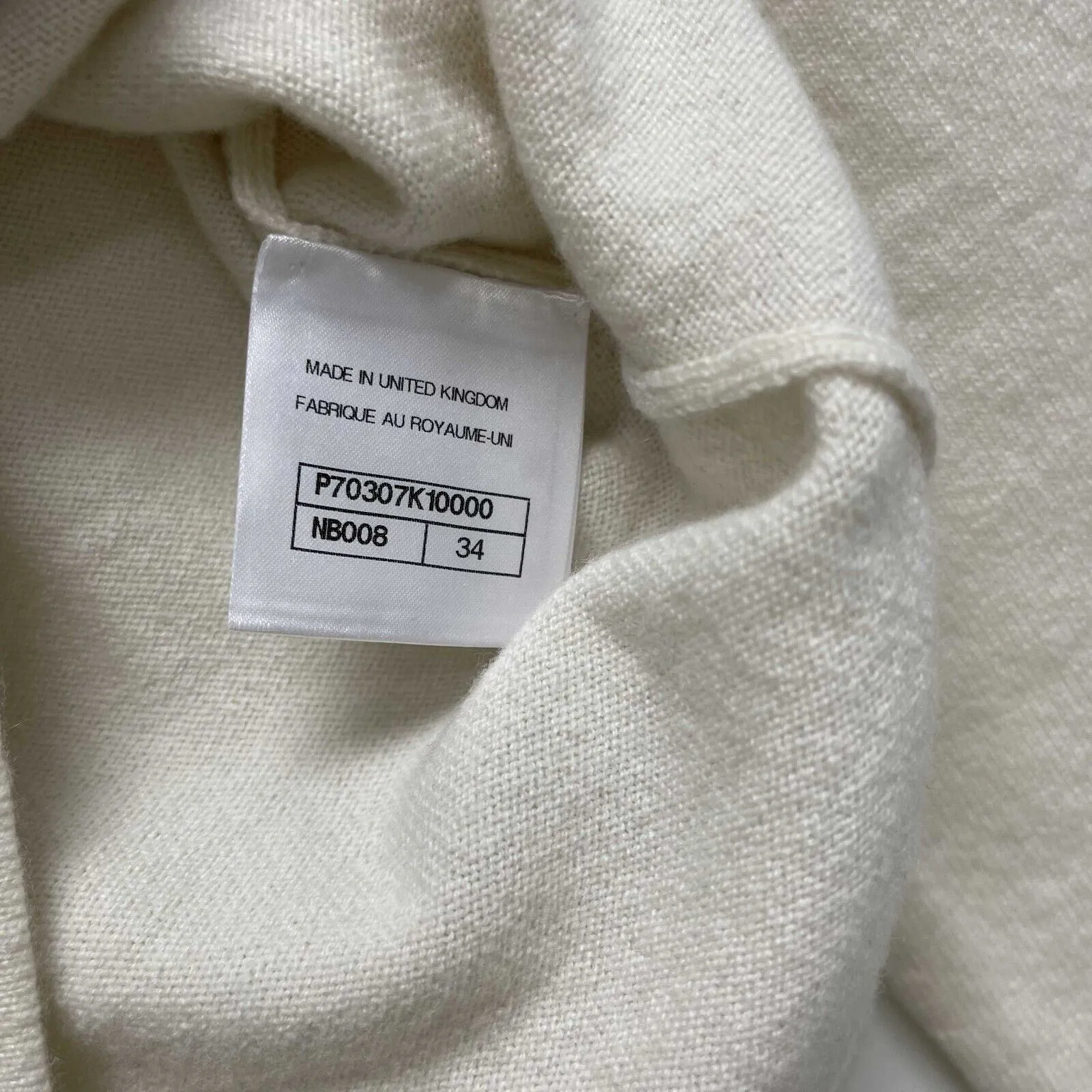 Chanel 19 No. 5 Logo Pullover Sweater Ivory NavyWhite Excellent 34 US 2