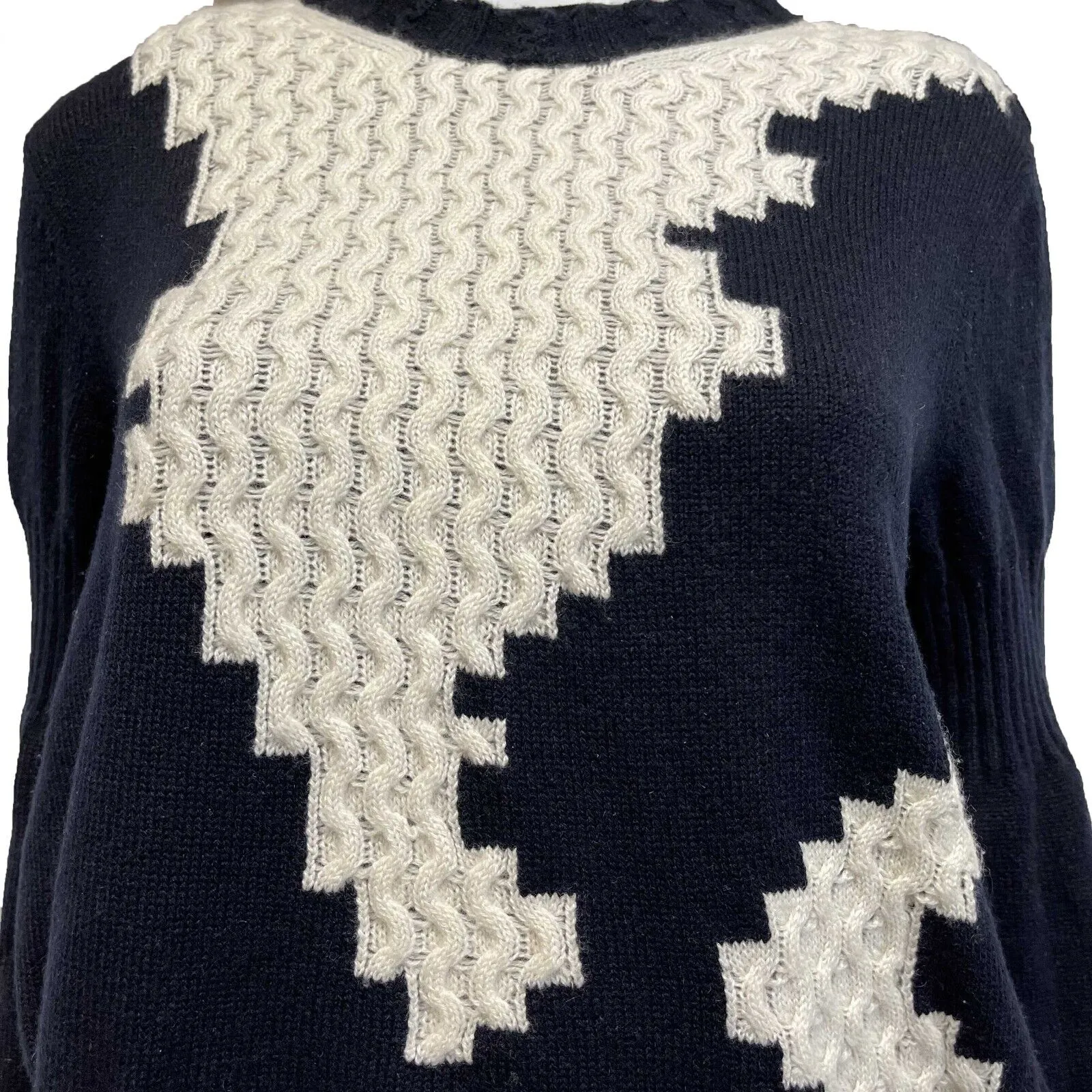 Chanel Excellent Cashmere Knit Sweater Blue/white Size 46 US 14 Top