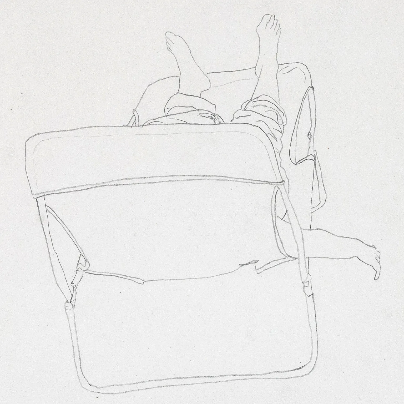 CHARLES PACHTER "CHAISE CHILL" DRAWING, 1983