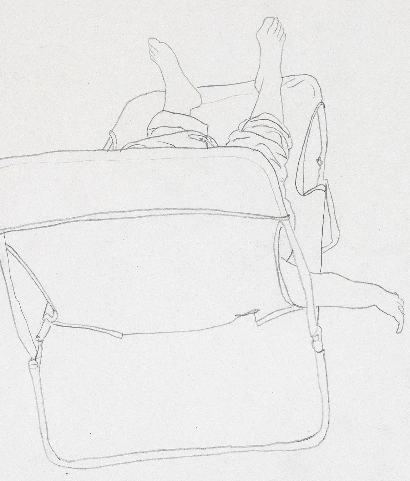 CHARLES PACHTER "CHAISE CHILL" DRAWING, 1983