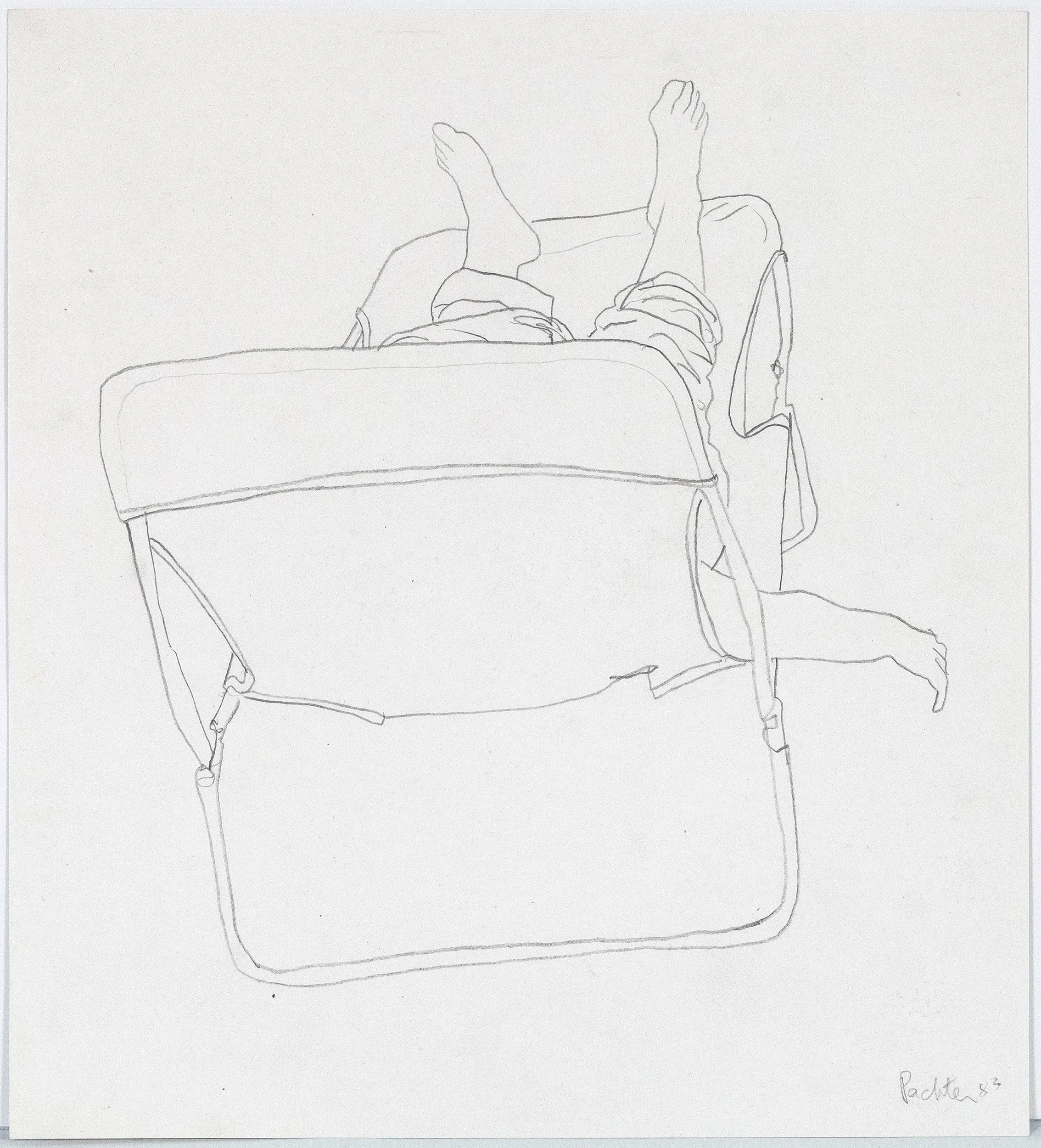 CHARLES PACHTER "CHAISE CHILL" DRAWING, 1983