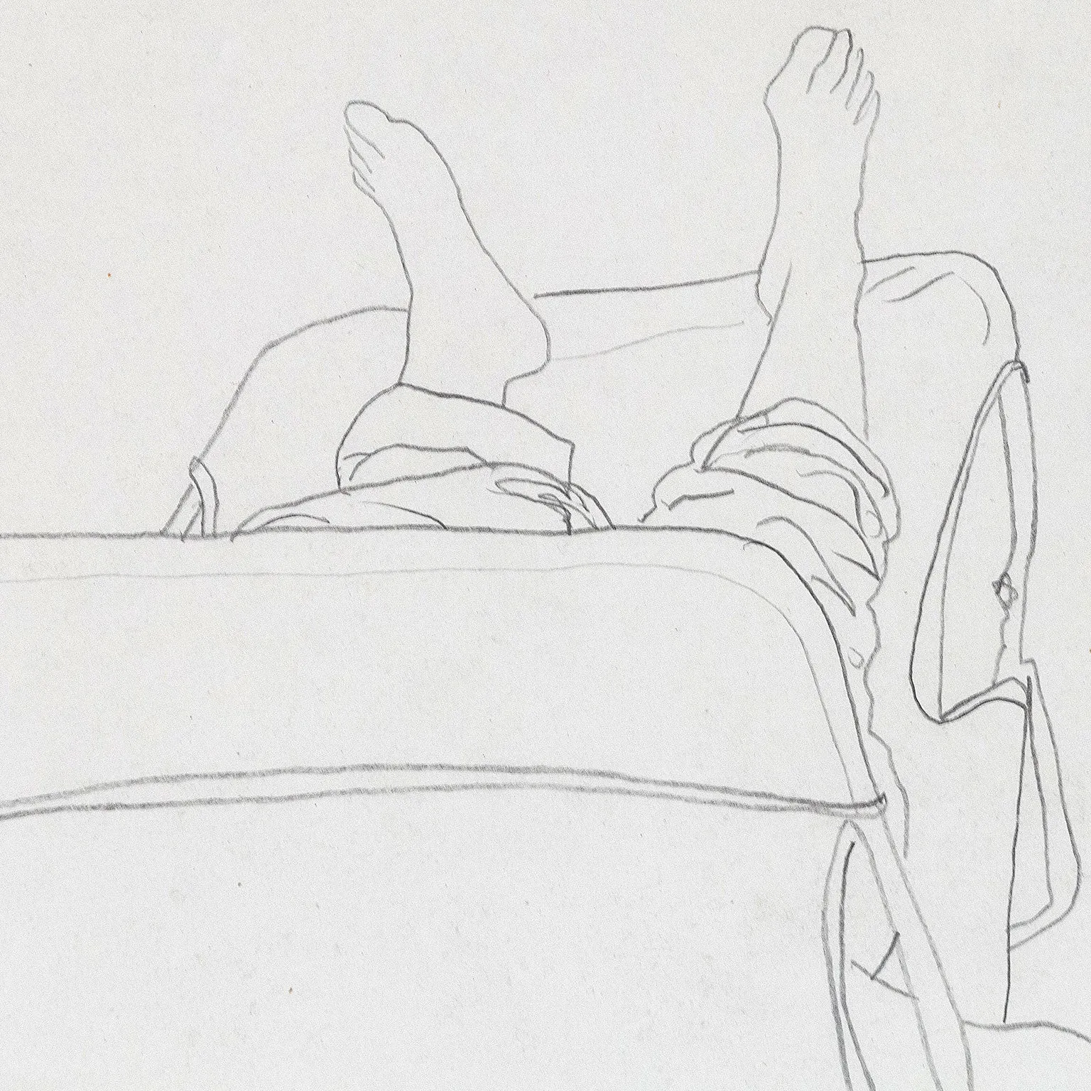 CHARLES PACHTER "CHAISE CHILL" DRAWING, 1983