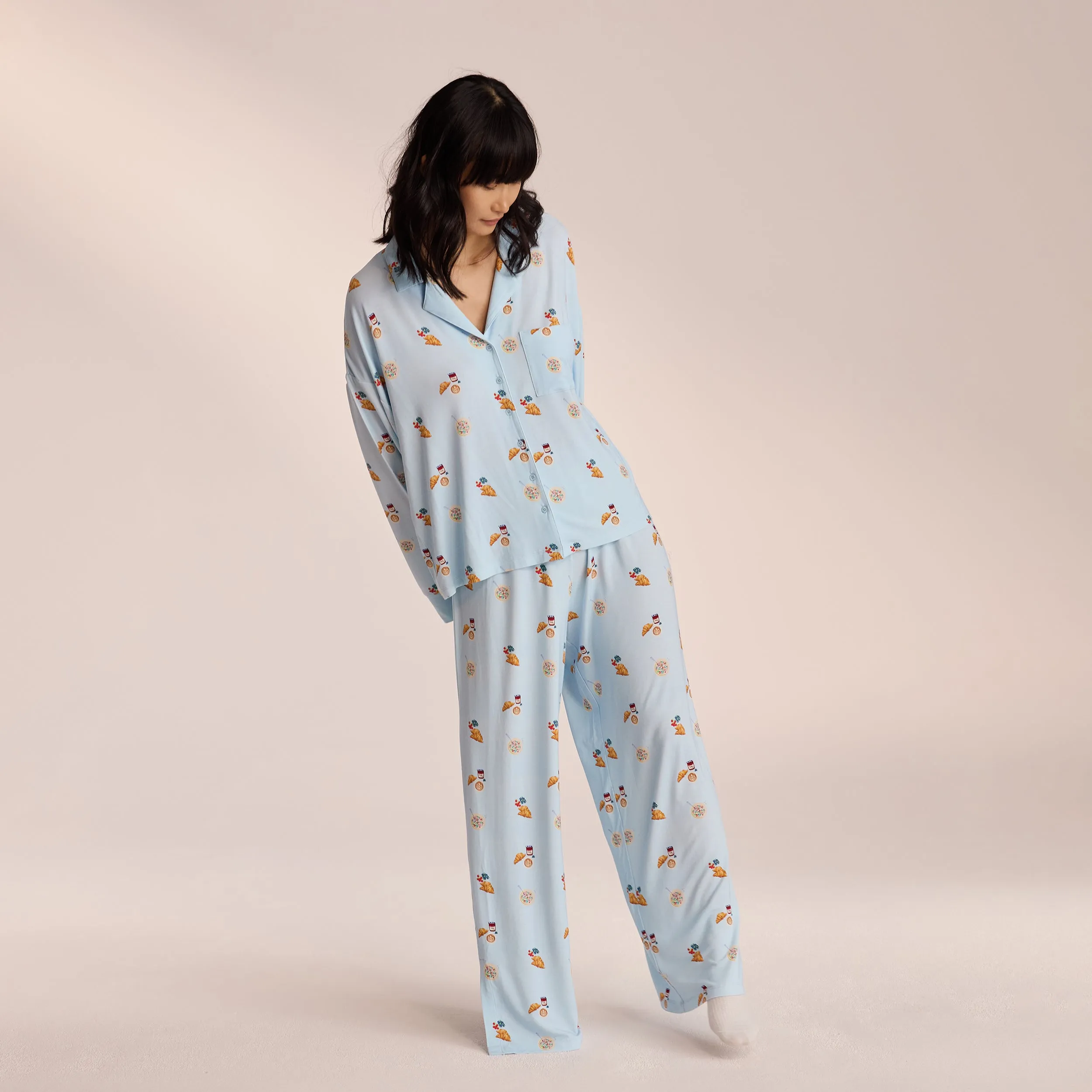 Chemise de Pyjama en Modal - Bleu