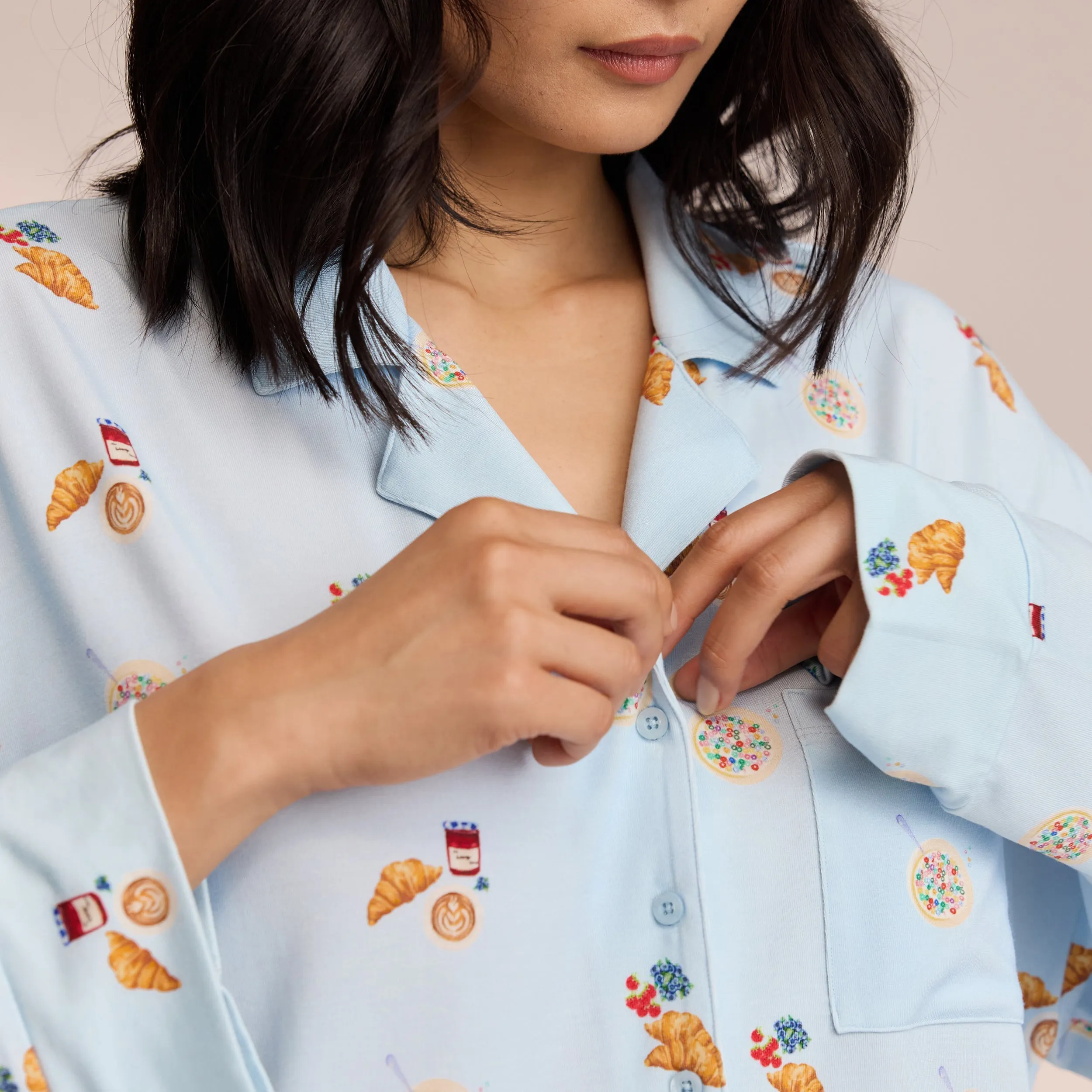 Chemise de Pyjama en Modal - Bleu