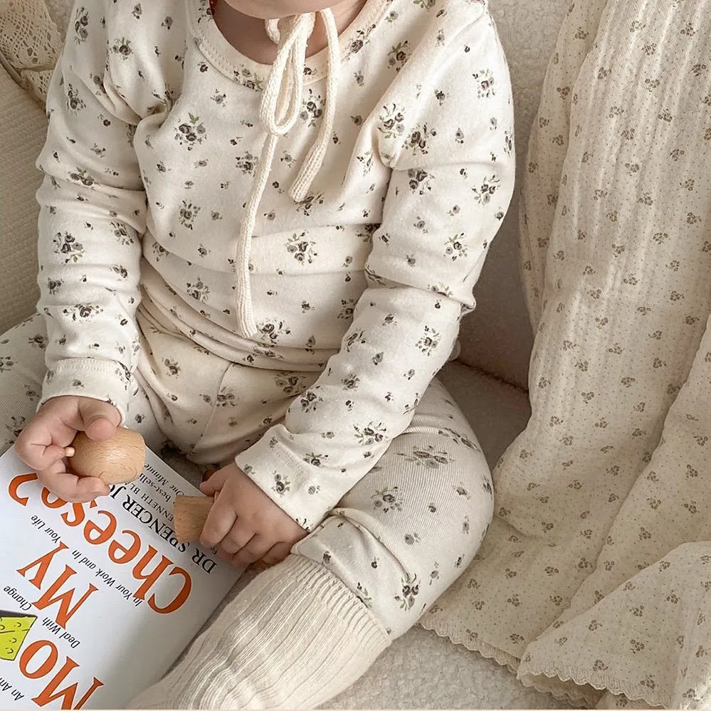 Children's Clothing Set, 2-Piece Long-Sleeved Cotton Pajamas Top   Pants, Sleepwear