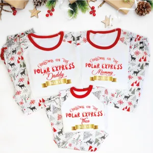 Christmas on the Polar Express Believe Personalised Family Christmas Pyjamas