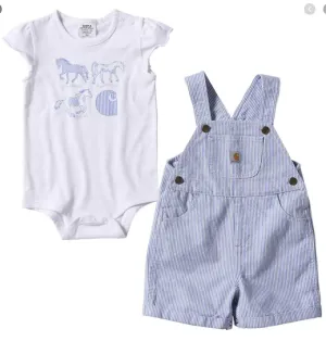 CLCG9748-9 M-Ppl/wht Set 2 Piece Carhartt Bodysuit/Shortalls