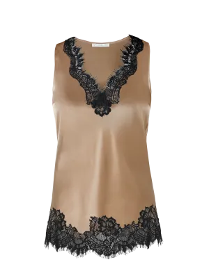 Coco Lace Tank - Dune Sand/Black Lace