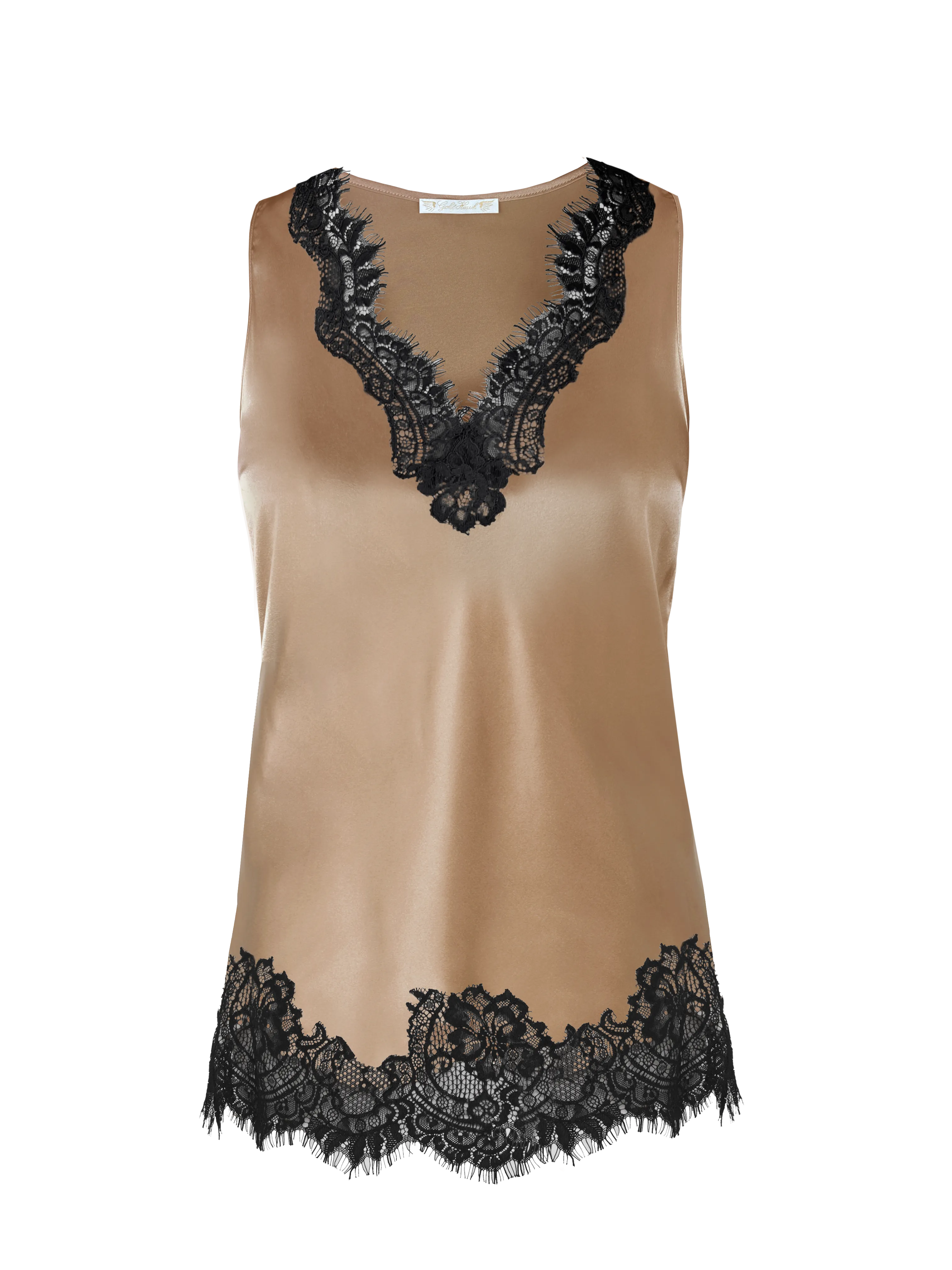 Coco Lace Tank - Dune Sand/Black Lace