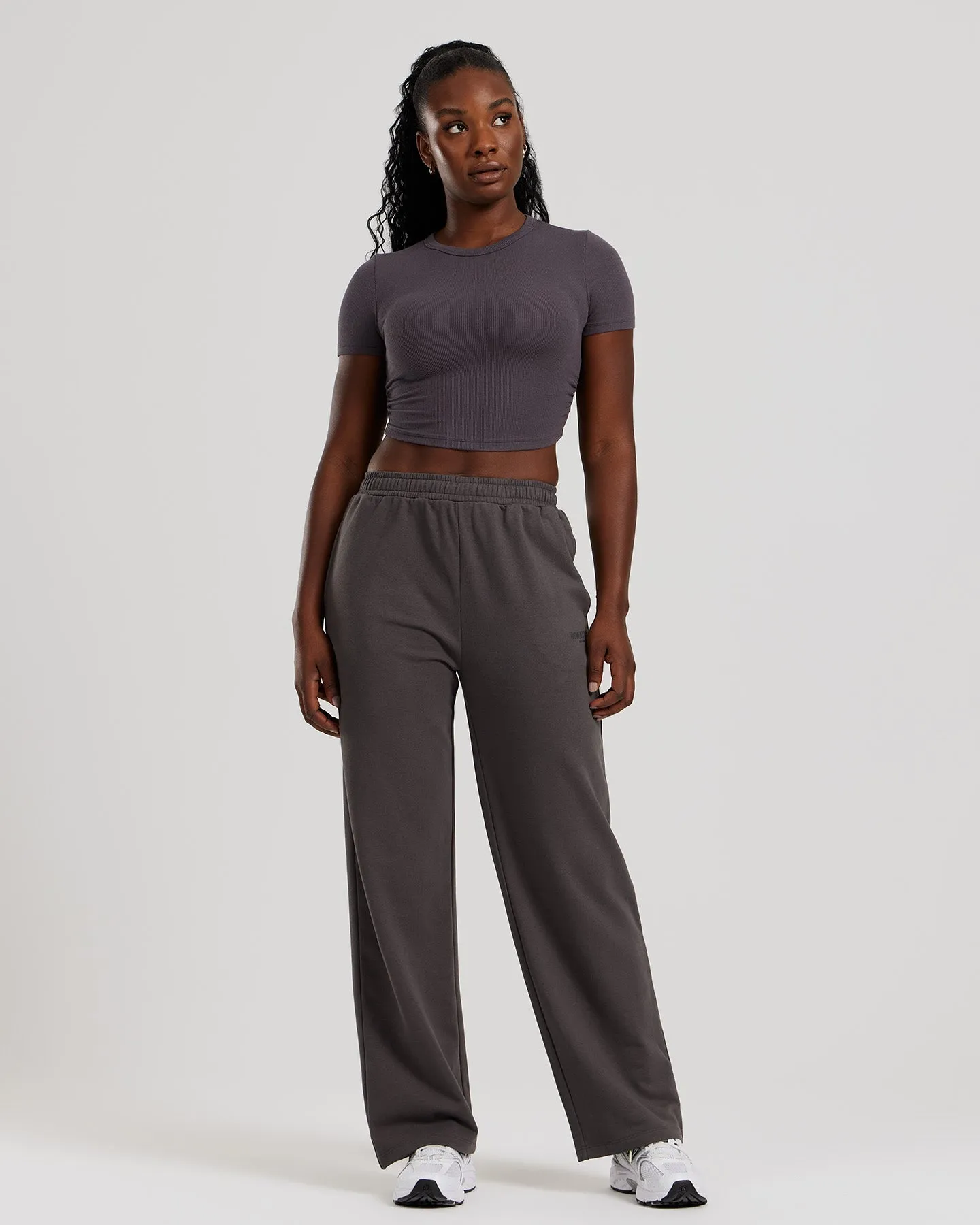 Comfort Ribbed Cropped T-Shirt | Graphite