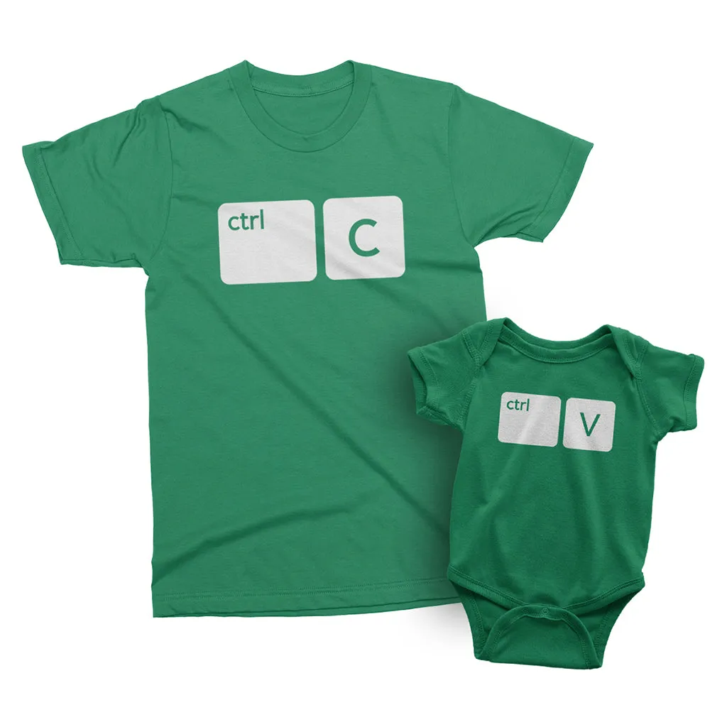 COPY & PASTE, Ctrl C and Ctrl V - Matching t-shirts Set for Father and Baby, Son, Daughter
