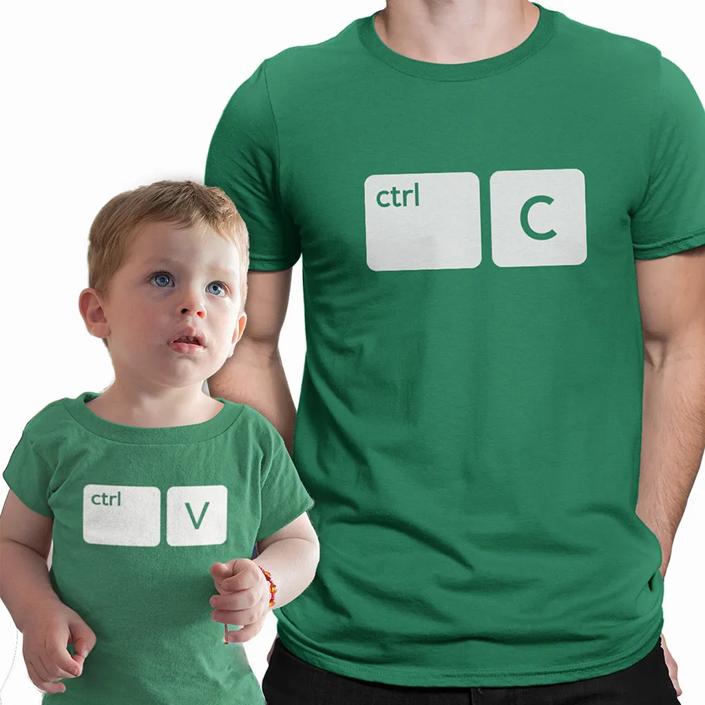 COPY & PASTE, Ctrl C and Ctrl V - Matching t-shirts Set for Father and Baby, Son, Daughter