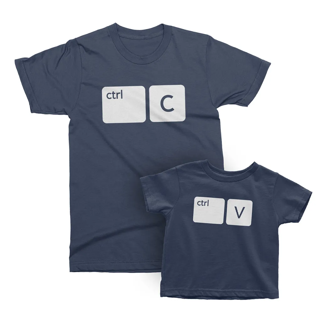 COPY & PASTE, Ctrl C and Ctrl V - Matching t-shirts Set for Father and Baby, Son, Daughter