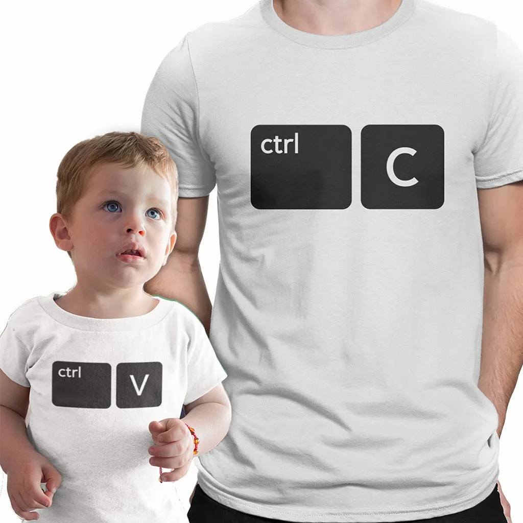 COPY & PASTE, Ctrl C and Ctrl V - Matching t-shirts Set for Father and Baby, Son, Daughter