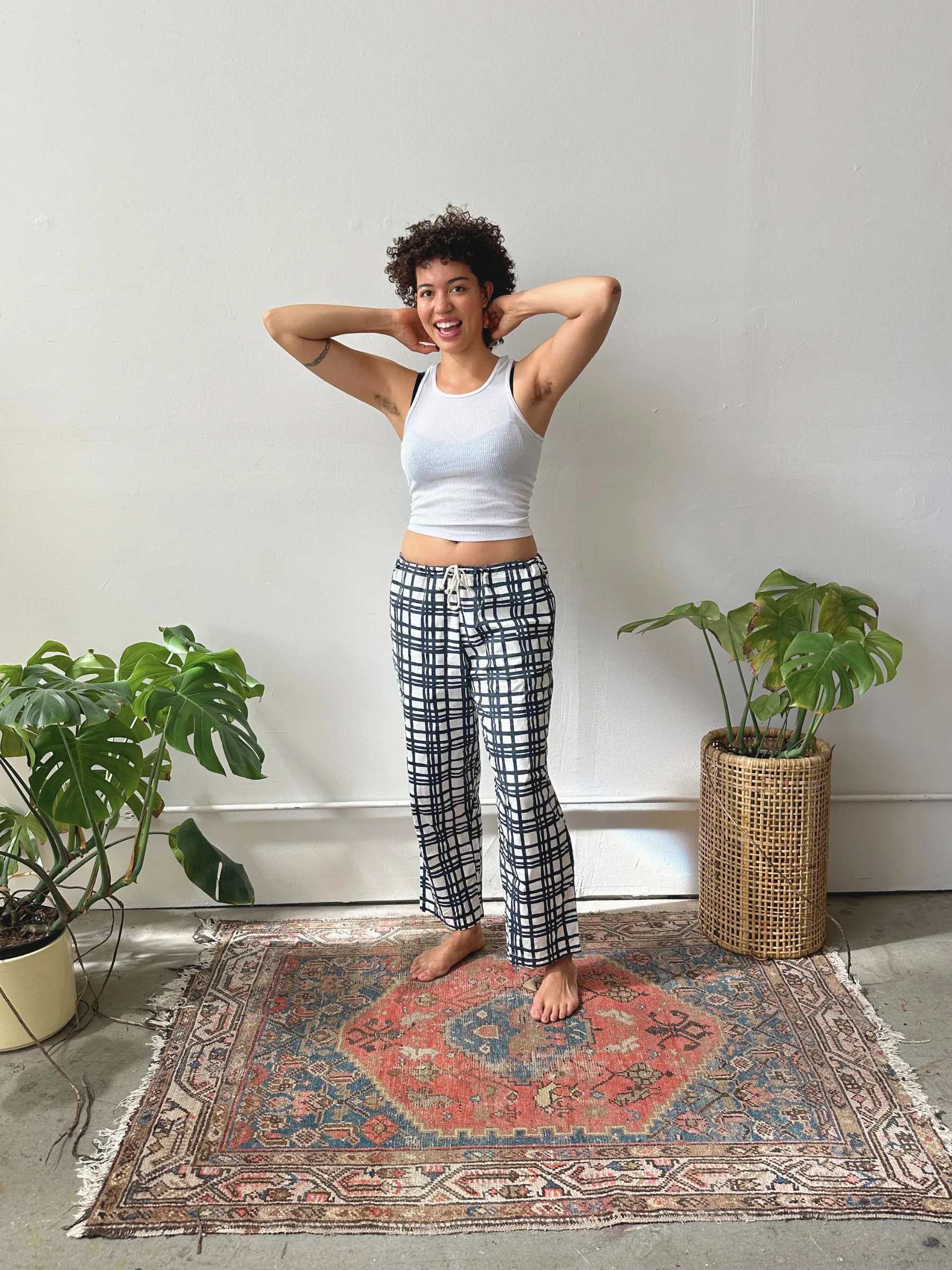Cotton Poplin Pants - Darby - Midnight - Natural