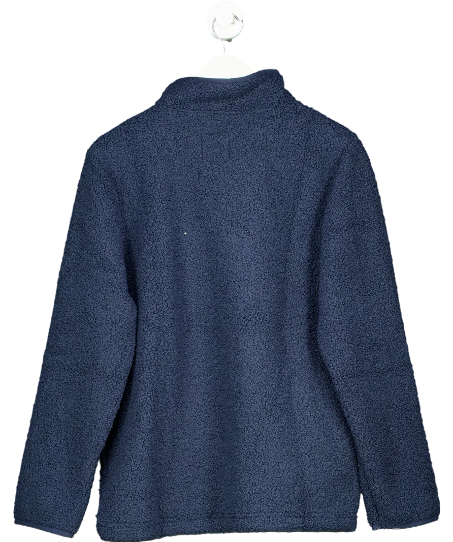 Crew Clothing Company Blue Borg Lounge Half Zip Sweatshirt In Navy UK 12