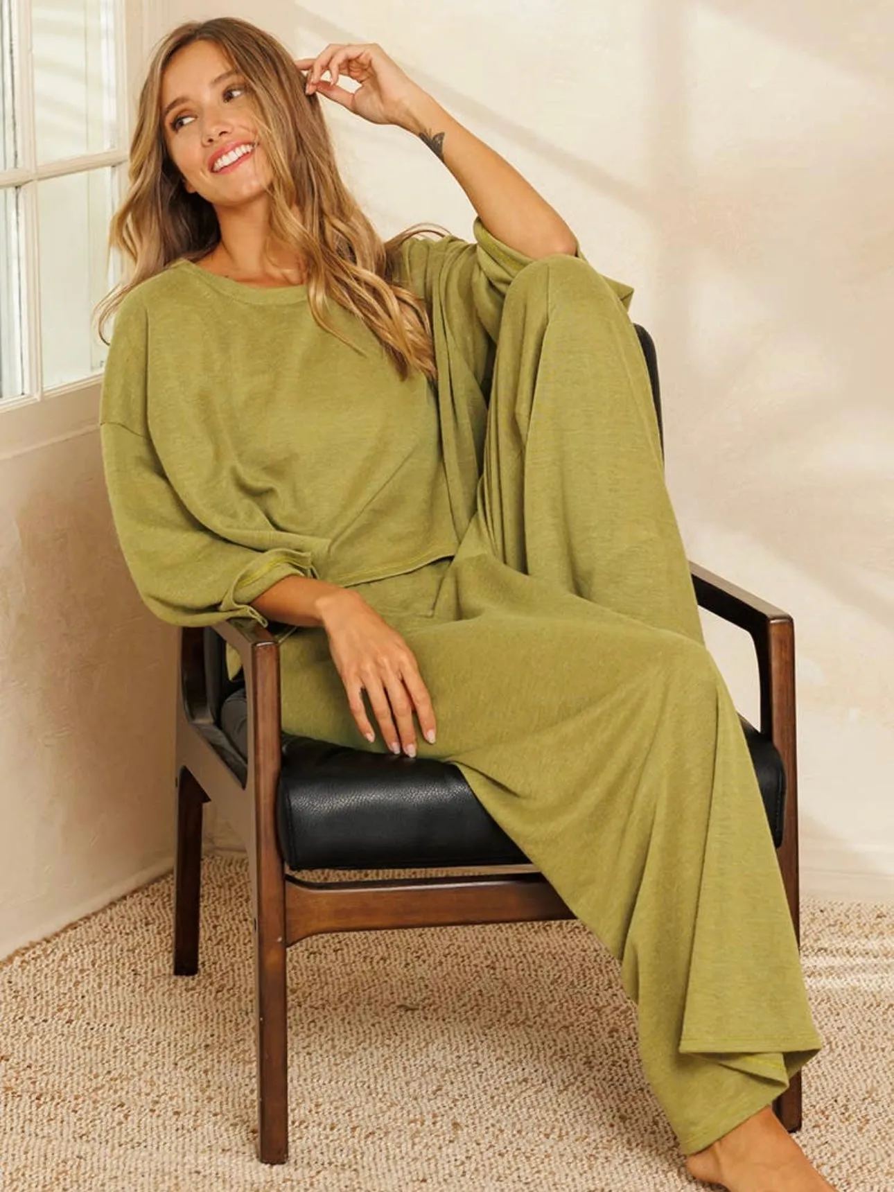 Cropped Lounge Set: Kiwi