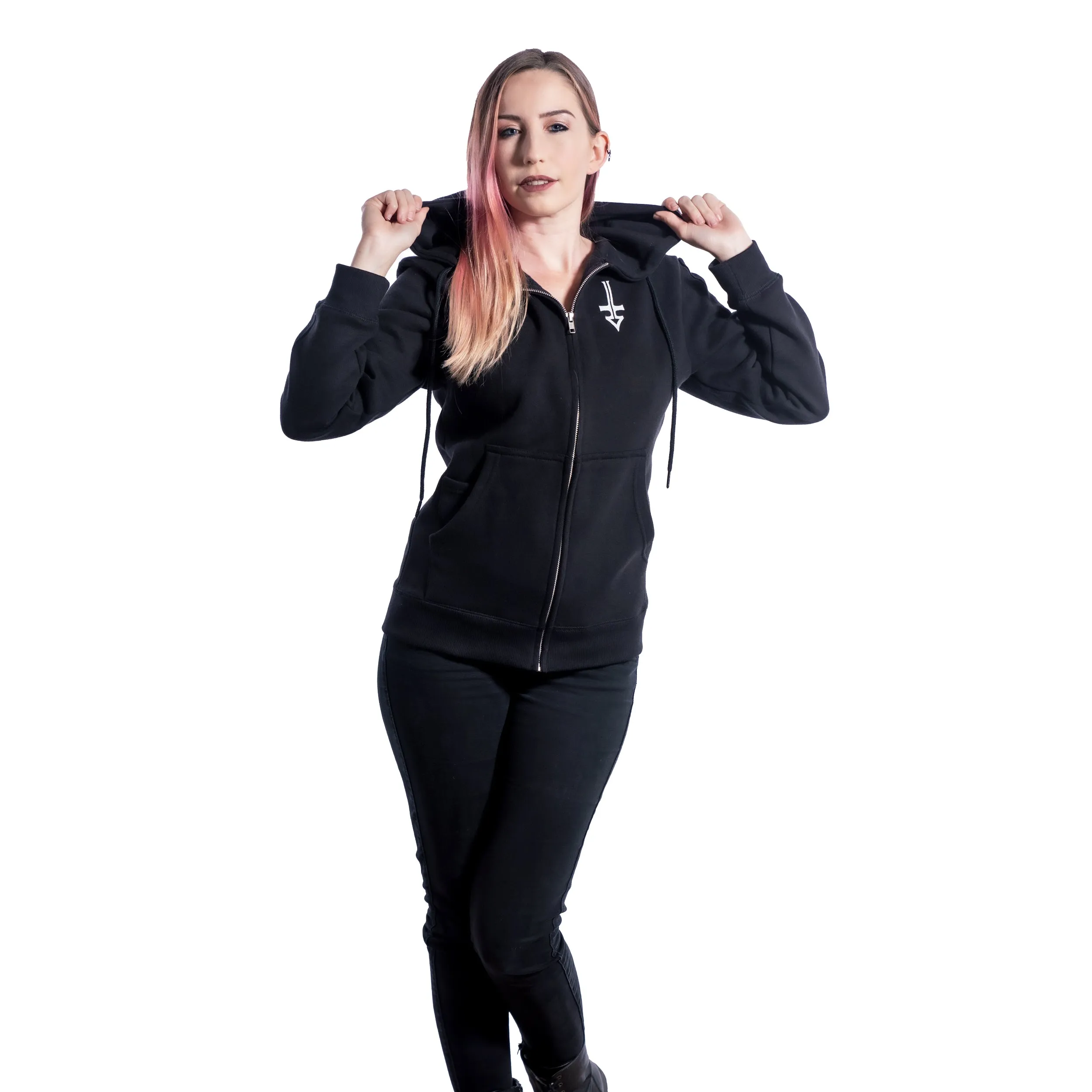 Cross logo ungendered classic zip hoodie - Fully USA made
