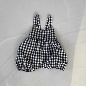 Devin Checker Baby overalls | Black & white
