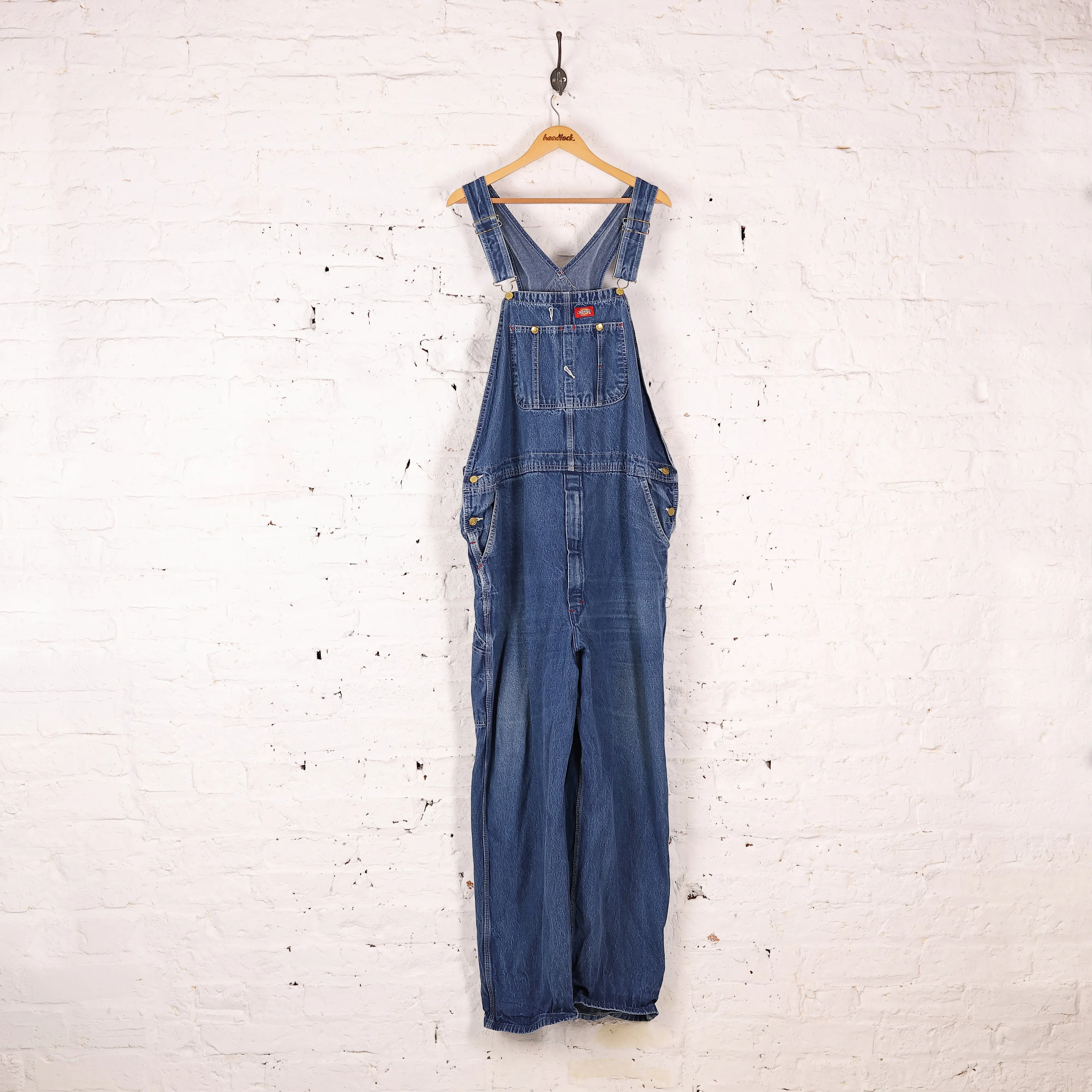 Dickies Denim Work Overalls Dungarees - Blue - XXL
