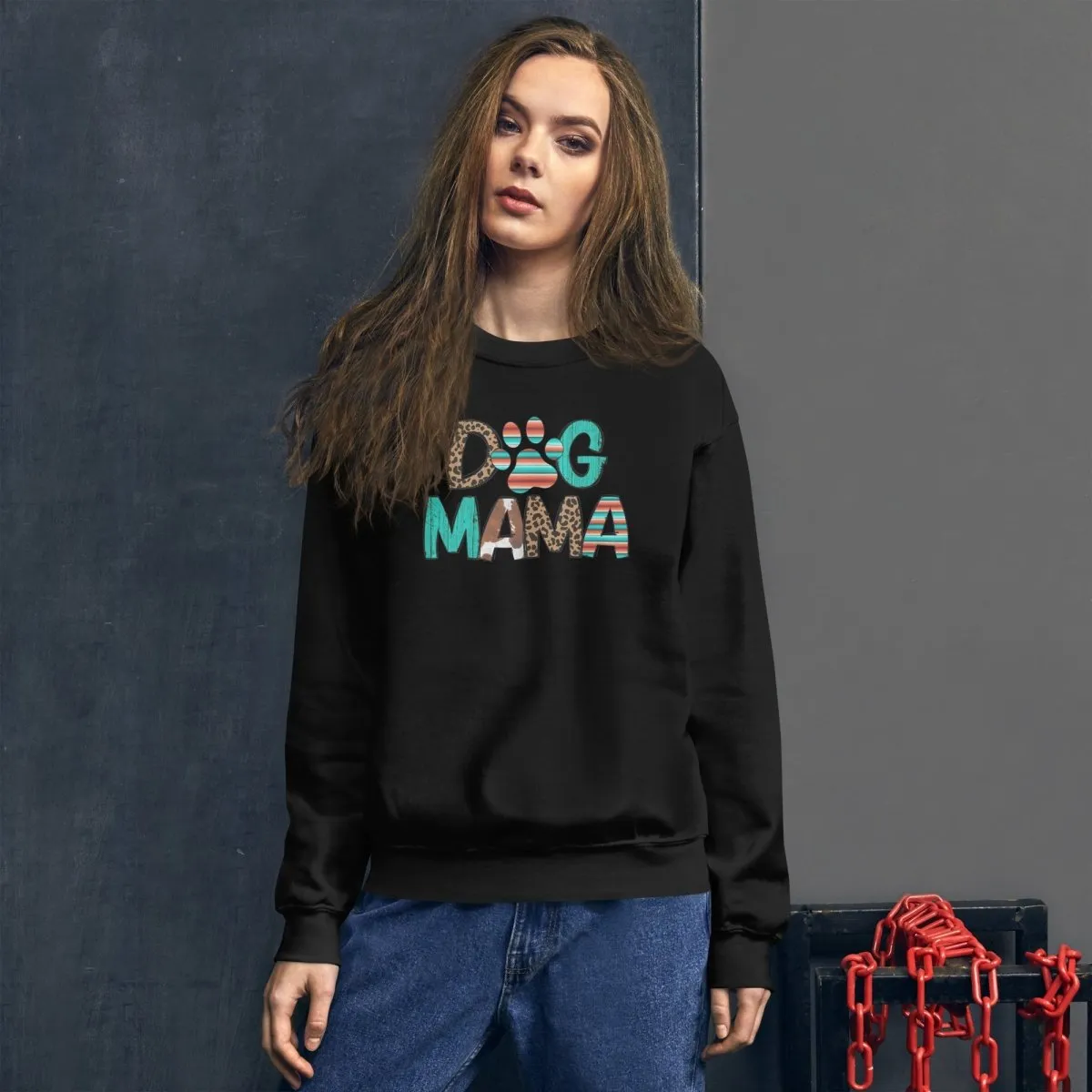 Dog Mama Leopard Print Sweatshirt