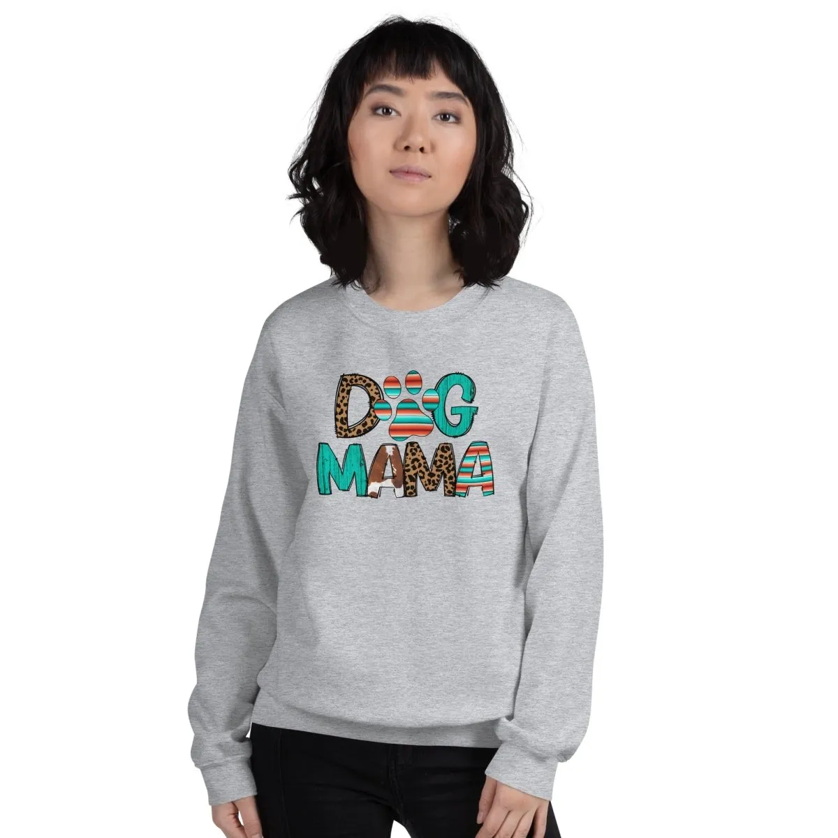 Dog Mama Leopard Print Sweatshirt