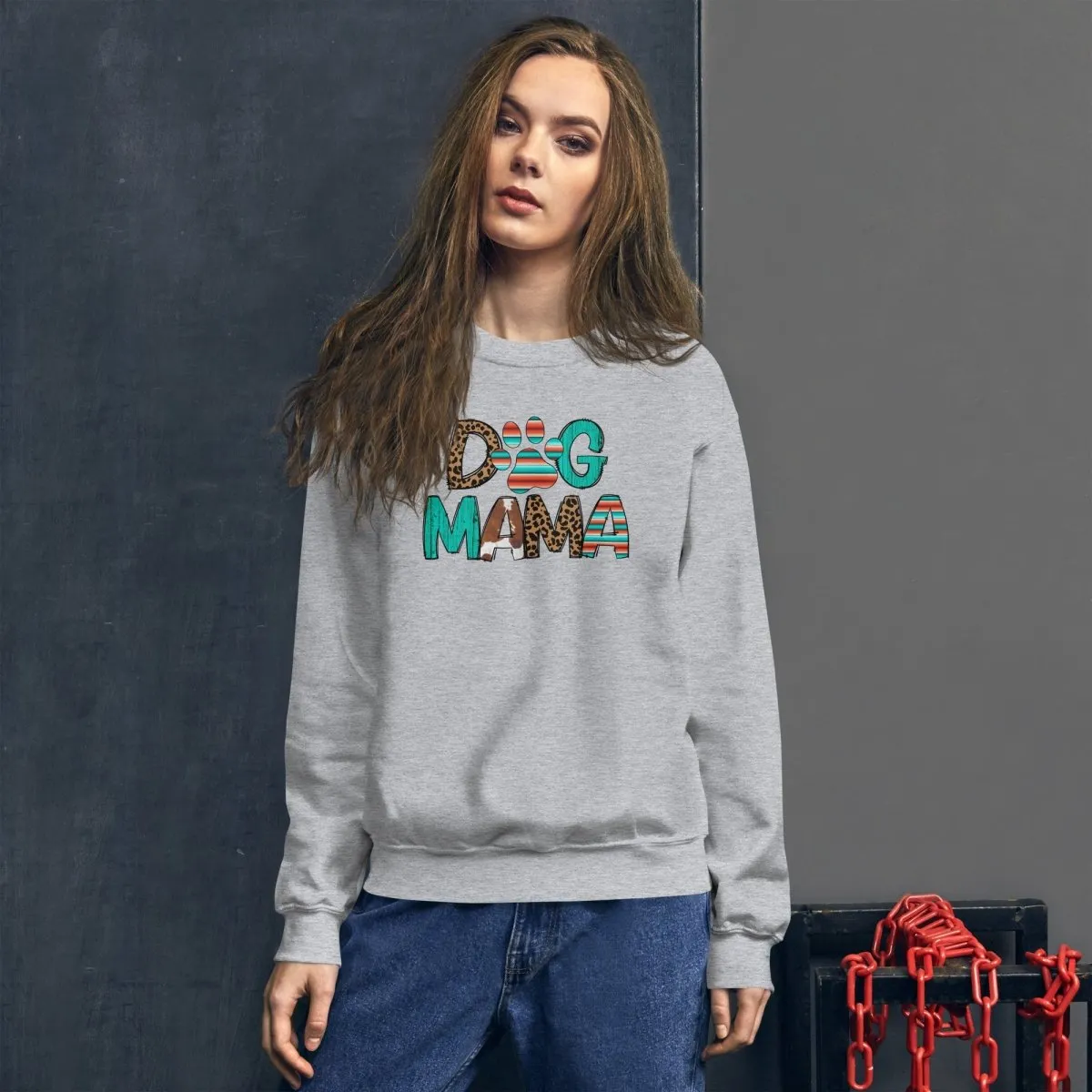 Dog Mama Leopard Print Sweatshirt