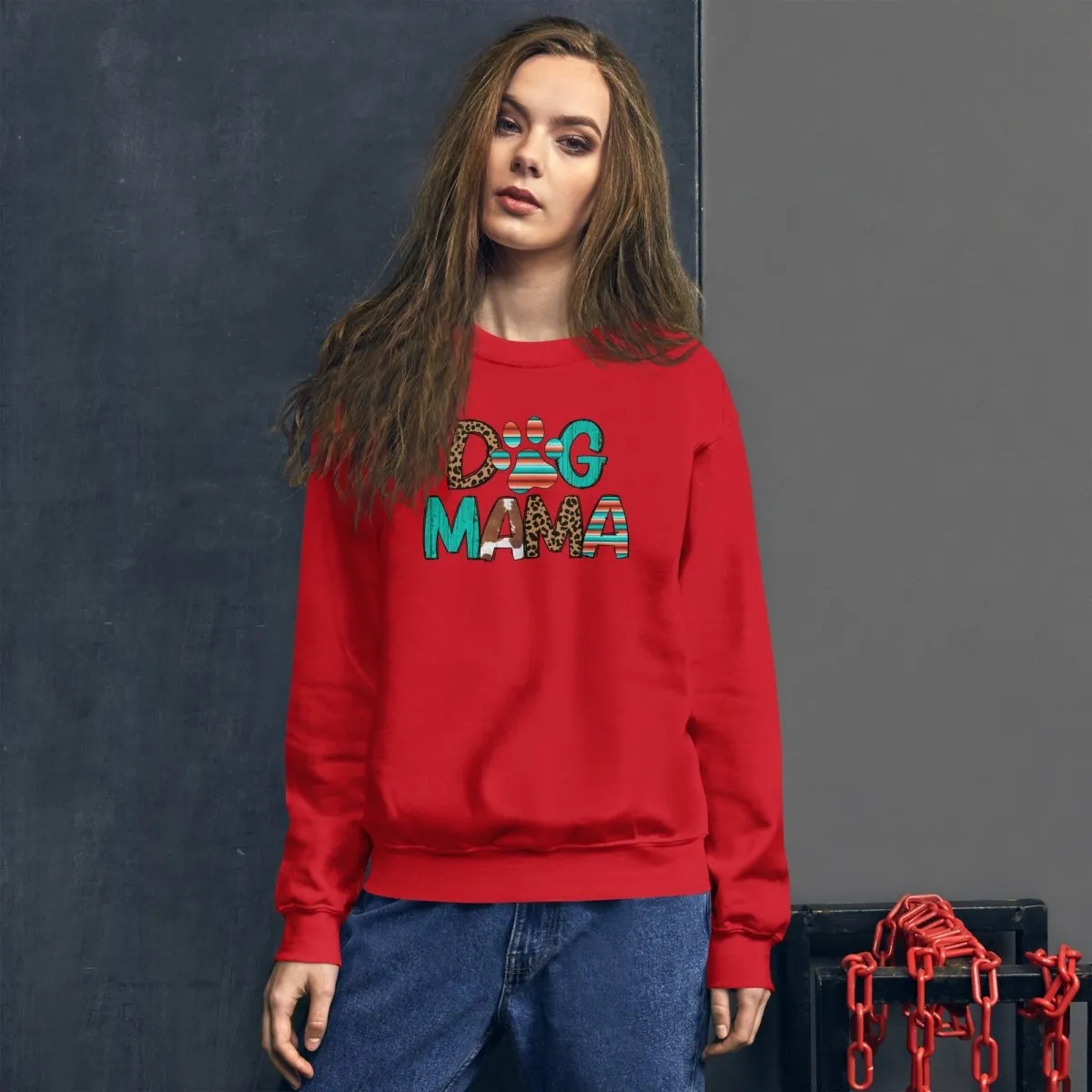 Dog Mama Leopard Print Sweatshirt