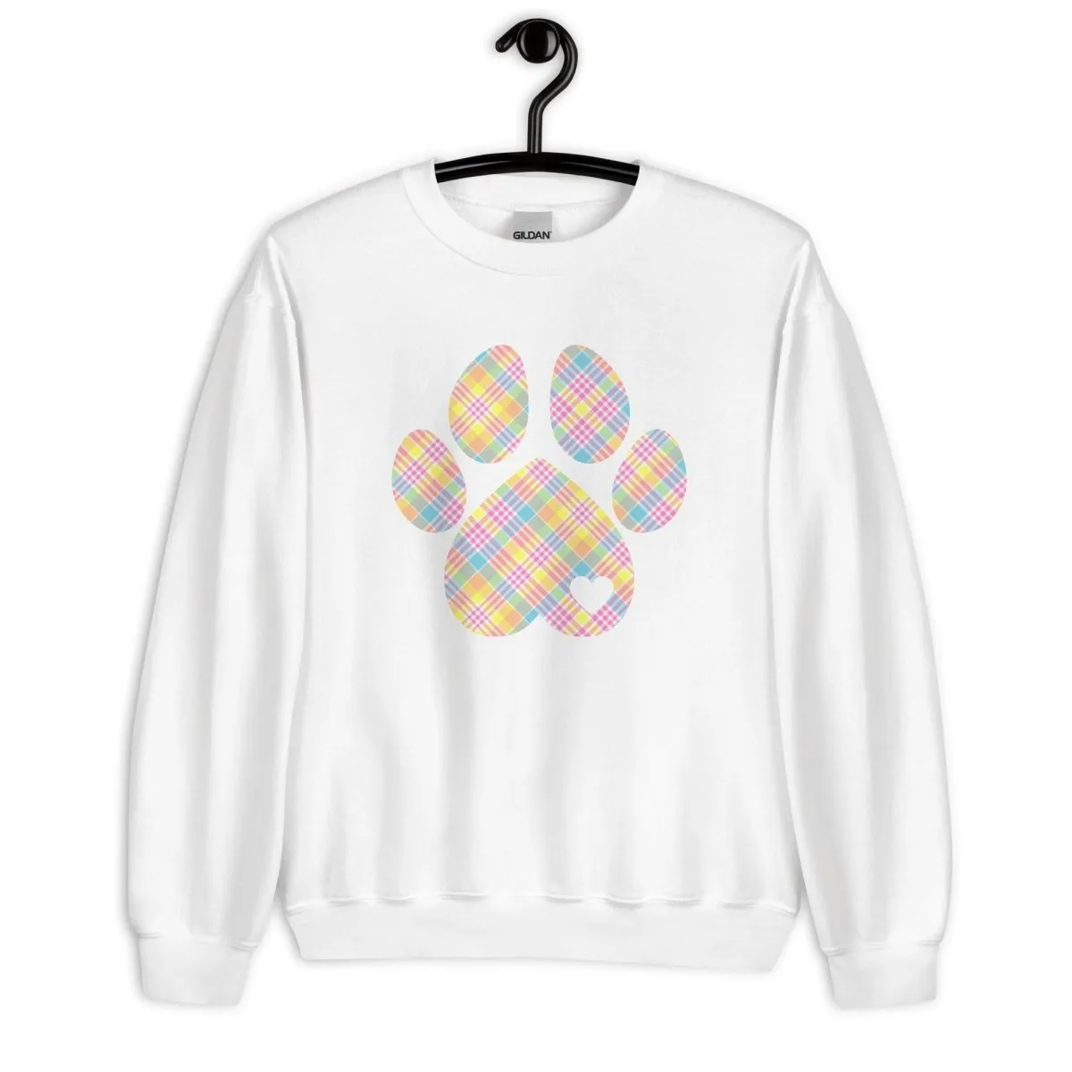 Easter Plaid Dog Paw Sweatshirt