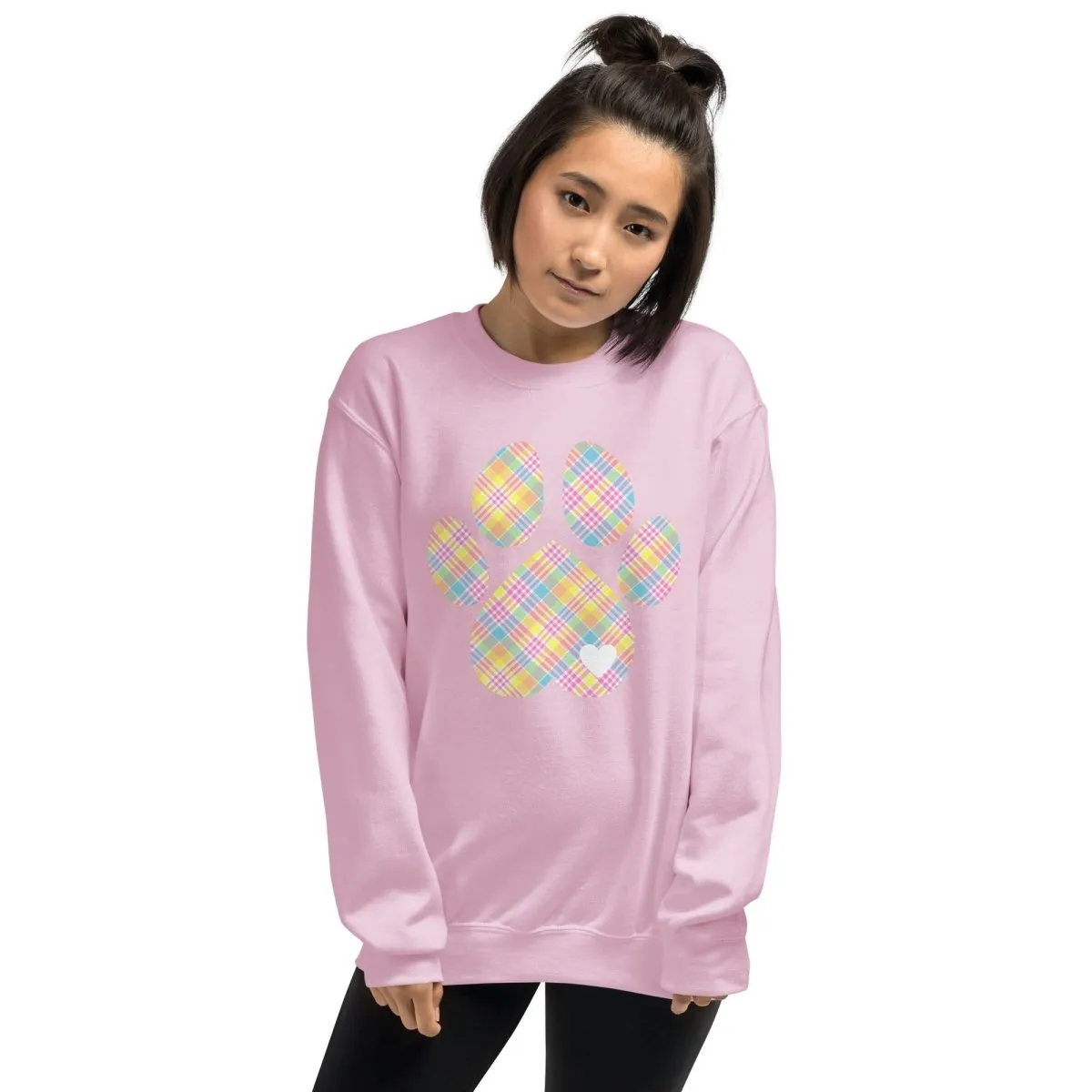 Easter Plaid Dog Paw Sweatshirt