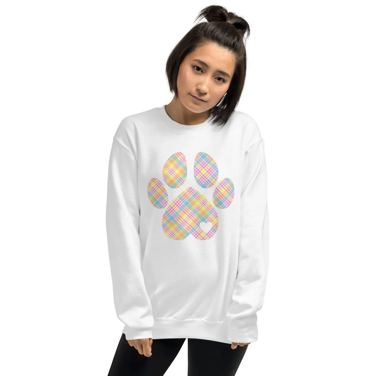 Easter Plaid Dog Paw Sweatshirt
