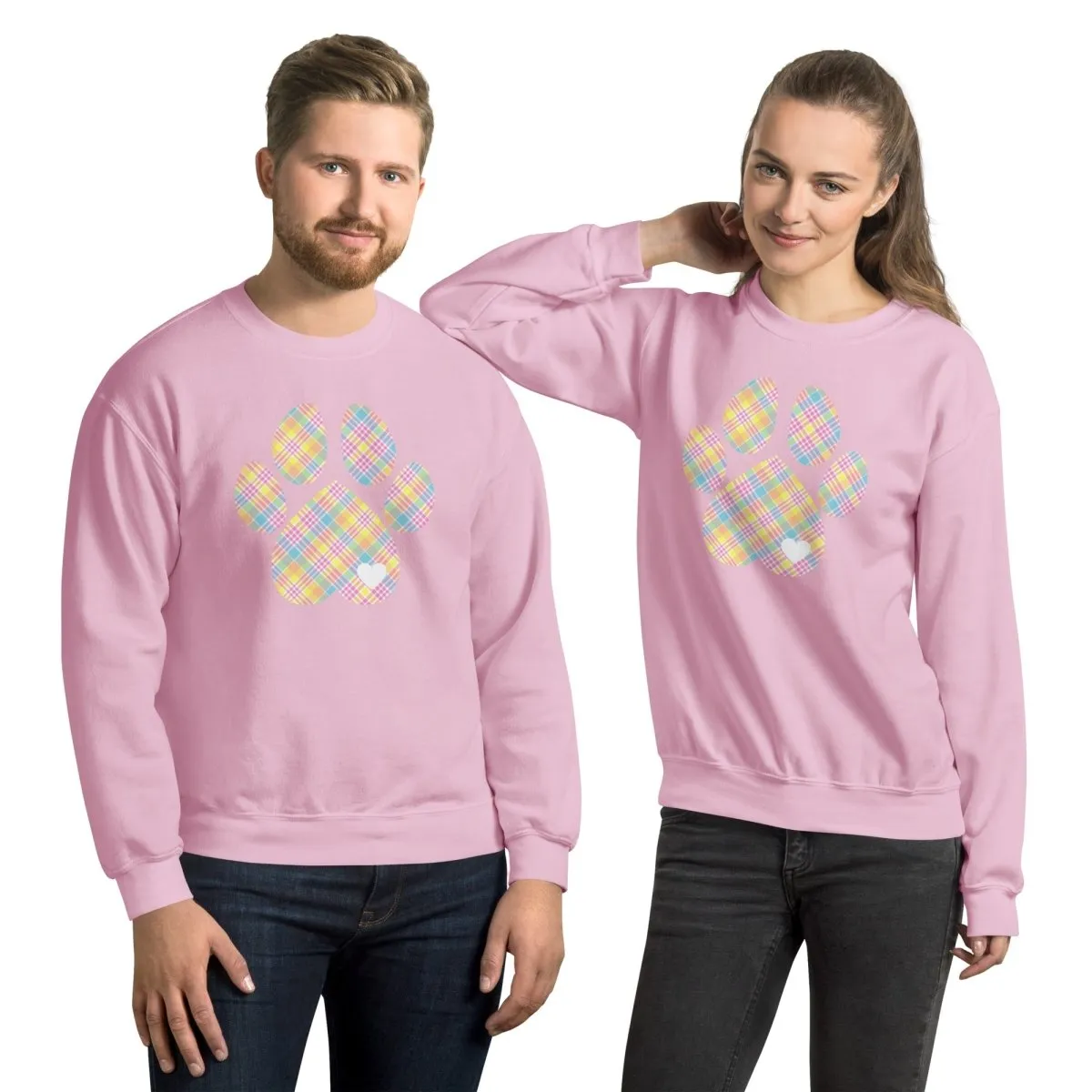 Easter Plaid Dog Paw Sweatshirt