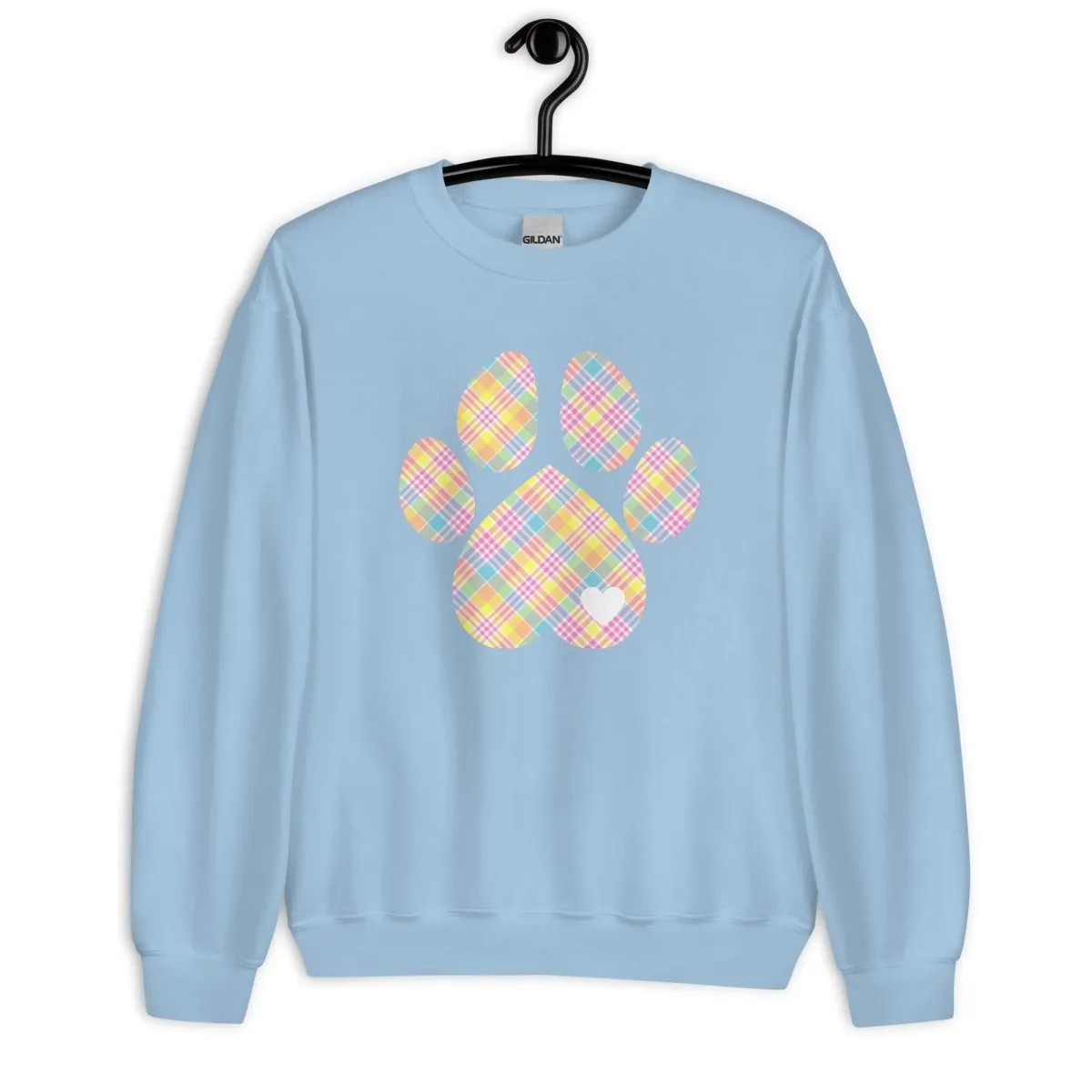 Easter Plaid Dog Paw Sweatshirt