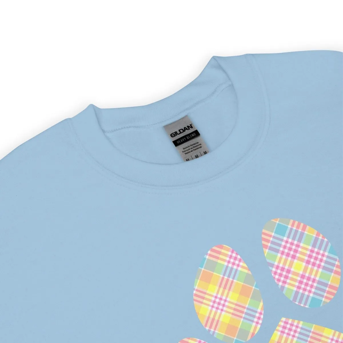 Easter Plaid Dog Paw Sweatshirt