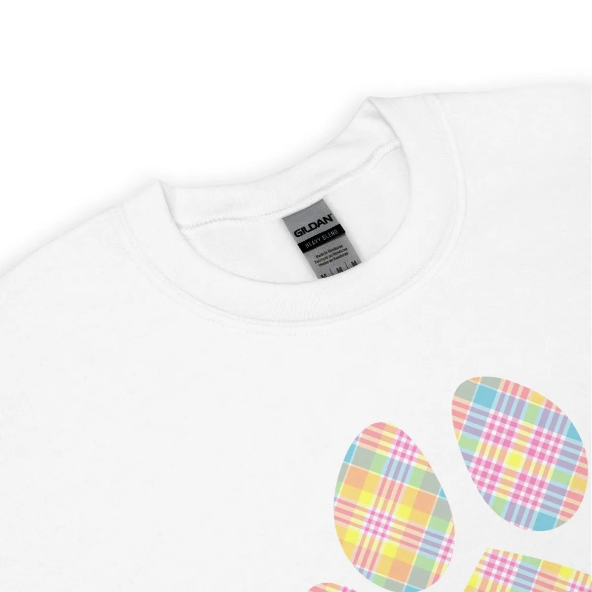 Easter Plaid Dog Paw Sweatshirt