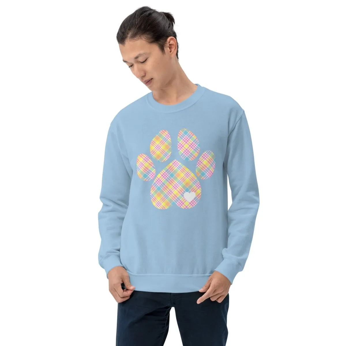 Easter Plaid Dog Paw Sweatshirt