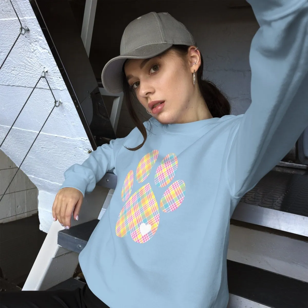 Easter Plaid Dog Paw Sweatshirt